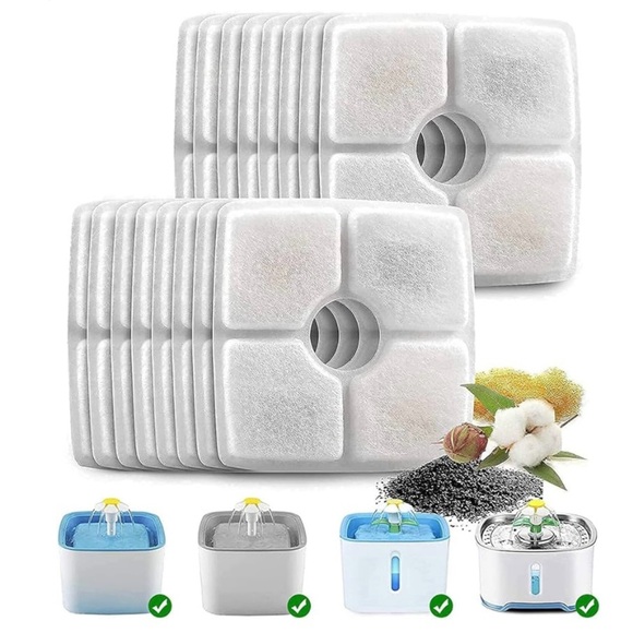 Automatic Pet Water Fountain Replacement Filters and Sponges, [Fits 84 oz] New - Picture 1 of 13